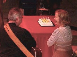 John presenting Iris her birthday cake at Carnegie Hall courtesy of Michele 