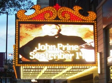 John Prine September 14, 2013 Cedar Rapids Paramount Theatre Marquee photo credit by Mark Sannes